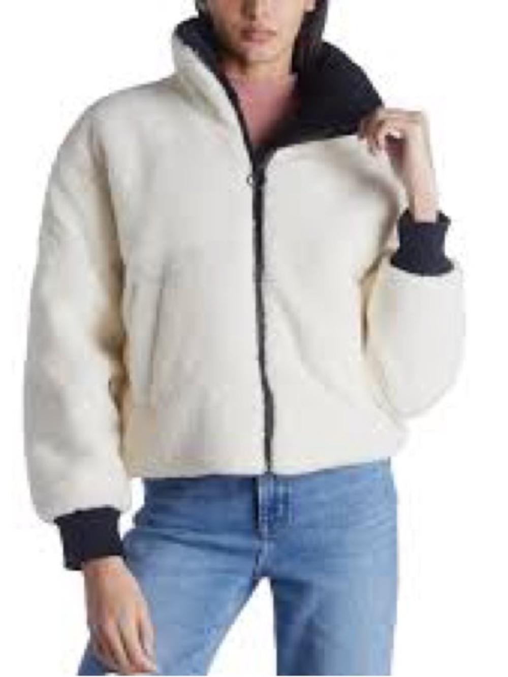 NVLT Berber Faux Down Cropped Puffer Jacket – Size Small